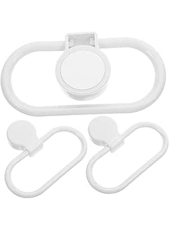 Self Adhesive Wall Mounted Towel Holder 3 Pack Space Saving Bathroom Kitchen Rack - Image 1
