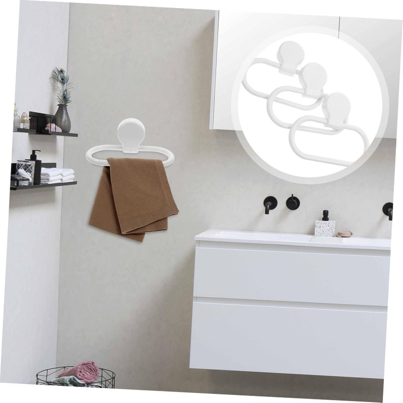 Self Adhesive Wall Mounted Towel Holder 3 Pack Space Saving Bathroom Kitchen Rack - Image 5
