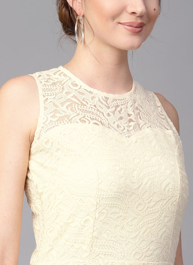 Athena Yellow Lace Maxi Dress for Women - Image 2