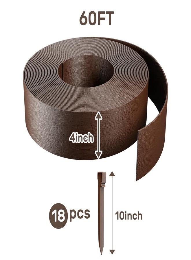 AGTEK 60FT Plastic Landscape Edging Coil Kit, 4 inch High Terrace Board Garden Edging Border with 18 Stakes - Image 2