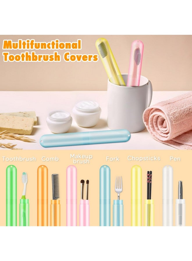 HOFASON 24PCS Large Travel Toothbrush Case Holder, Toothbrush Holders Bulk, Kids Classroom Plastic Pencil Case 8x1.2x0.8 inches, Portable Toothpaste Case Cover Protector for Travel Use (6 Colors) - Image 5