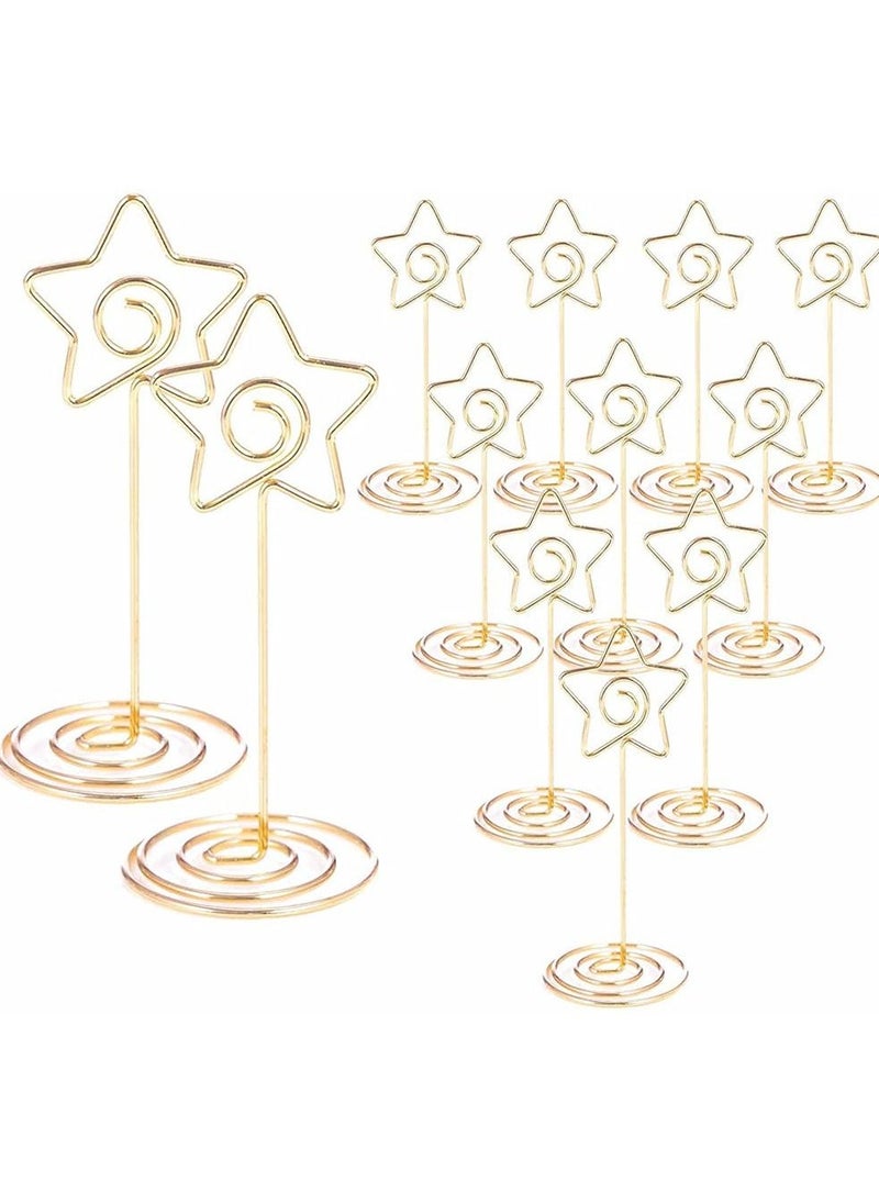 SYOSI 12 Piece Table Number Holder, 3.35" Position Card Holder, Photo Picture Holder for Centerpieces, Weddings, Parties, Birthdays, Star Shape  - Image 1