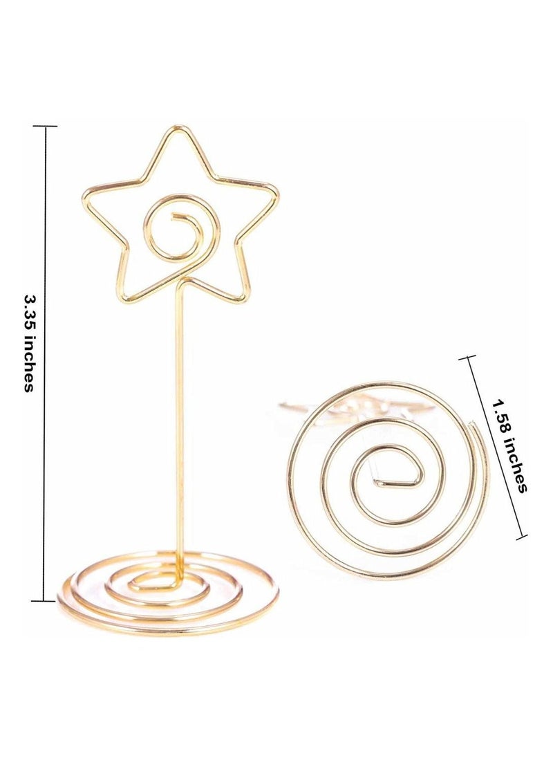SYOSI 12 Piece Table Number Holder, 3.35" Position Card Holder, Photo Picture Holder for Centerpieces, Weddings, Parties, Birthdays, Star Shape  - Image 2