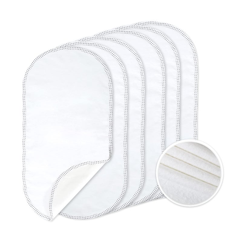 TILLYOU Changing Pad Liners 6PK - Waterproof Flannel Cotton, 27" x 13" - Perfect for Baby Diaper Needs, White - Image 1