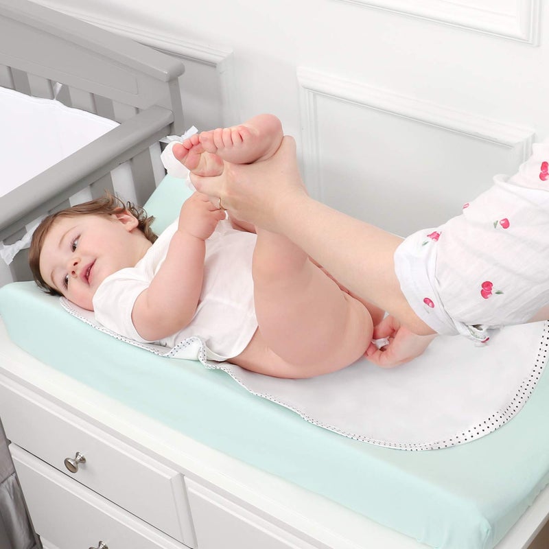 TILLYOU Changing Pad Liners 6PK - Waterproof Flannel Cotton, 27" x 13" - Perfect for Baby Diaper Needs, White - Image 2