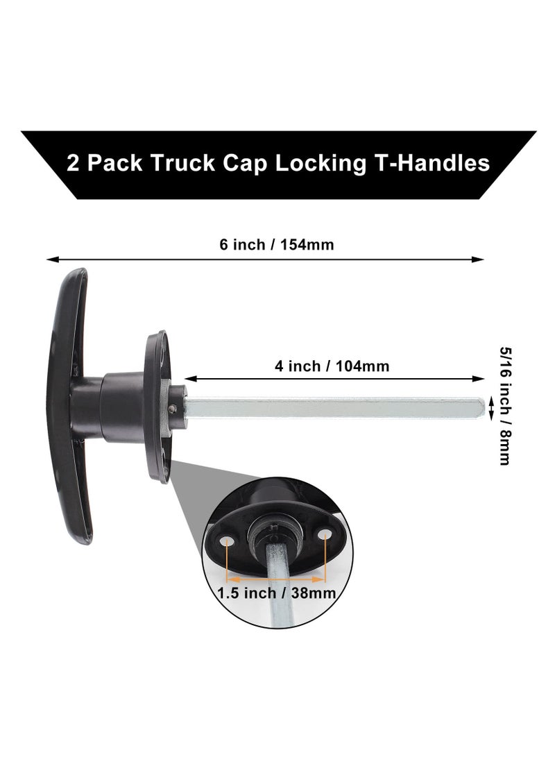 SYOSI Truck Cap Locking T-Handles 1 Pack Camper Topper Locks with Keys, Canopy Replacement Locks Blind Mount Locks for RV Caravan Motorhomes Black - Image 3