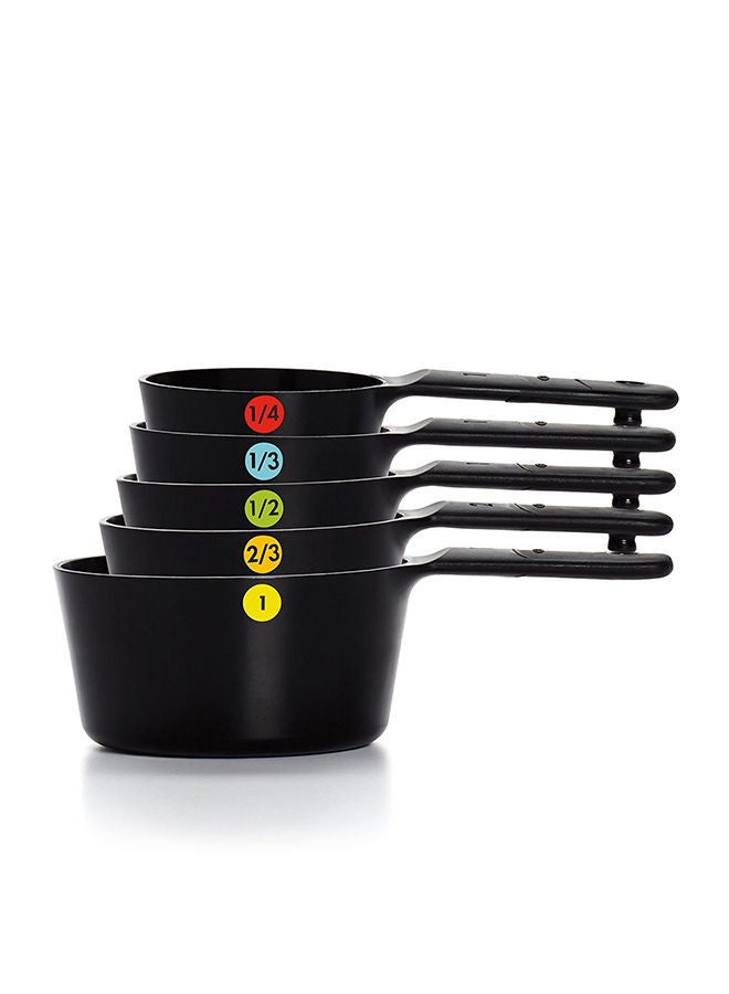 NIBEMINENT 6-Peice Plastic Measuring Cups black 12.7x24.6x8.89cm  - Image 1
