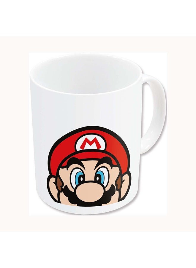 STOR كوب سيراميك من STOR Nintendo بسعة 325 مل مع مقبض بتصميم سوبر ماريو | مجموعة من قطعة واحدة على شكل دائري للشاي/القهوة | آمن للاستخدام في الميكروويف وغسالة الأطباق، وآمن للاستخدام في الفريزر | مثالي للاستخدام اليومي للقهوة والشاي والألوان المتعددة  - Image 1