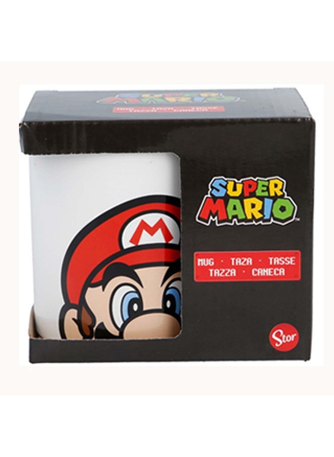 STOR كوب سيراميك من STOR Nintendo بسعة 325 مل مع مقبض بتصميم سوبر ماريو | مجموعة من قطعة واحدة على شكل دائري للشاي/القهوة | آمن للاستخدام في الميكروويف وغسالة الأطباق، وآمن للاستخدام في الفريزر | مثالي للاستخدام اليومي للقهوة والشاي والألوان المتعددة  - Image 3