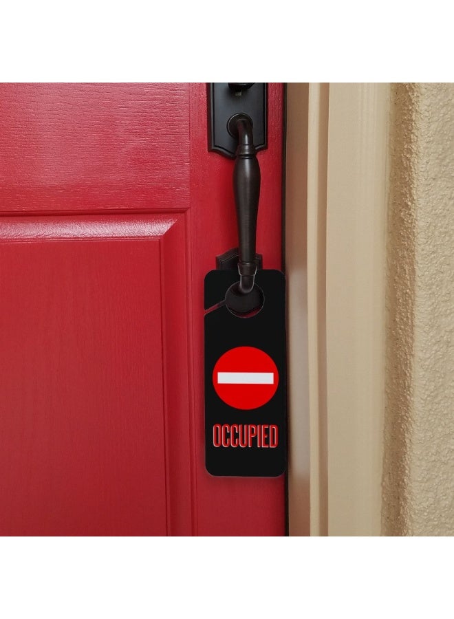 GRAPHICS & MORE Graphics and More Occupied Red Circle Plastic Door Knob Hanger Sign - Image 2