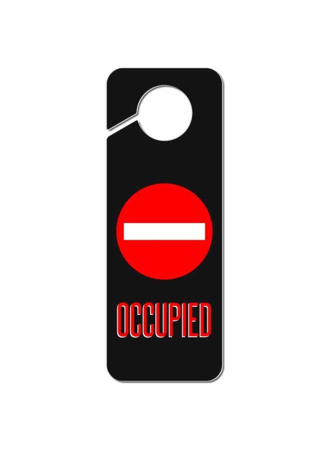 GRAPHICS & MORE Graphics and More Occupied Red Circle Plastic Door Knob Hanger Sign - Image 1