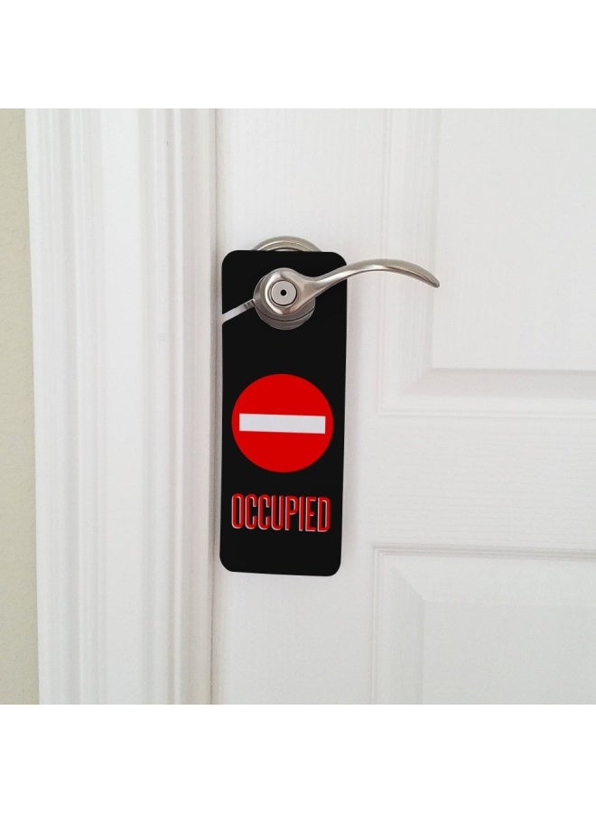 GRAPHICS & MORE Graphics and More Occupied Red Circle Plastic Door Knob Hanger Sign - Image 3