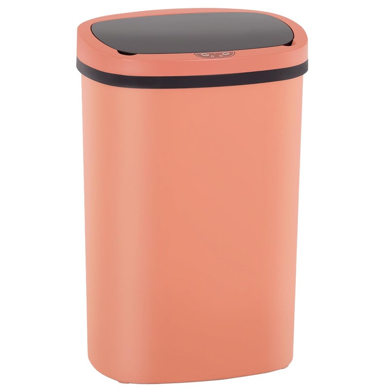 BestOffice | 13 Gallon Plastic Trash Can with Lid | Pink | Automatic Touchless Garbage Can | Odor Control | Modern Oval Design | Easy to Clean | Fits Any Kitchen, Bathroom, Office or Home - Image 1