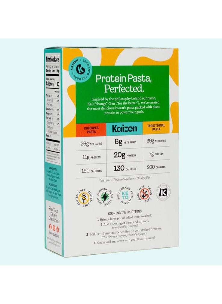 Kaizen Low Carb Pasta Fusilli - Gluten-Free, High Protein, Keto Friendly, Plant Based, Made with High Fiber Lupin Flour
