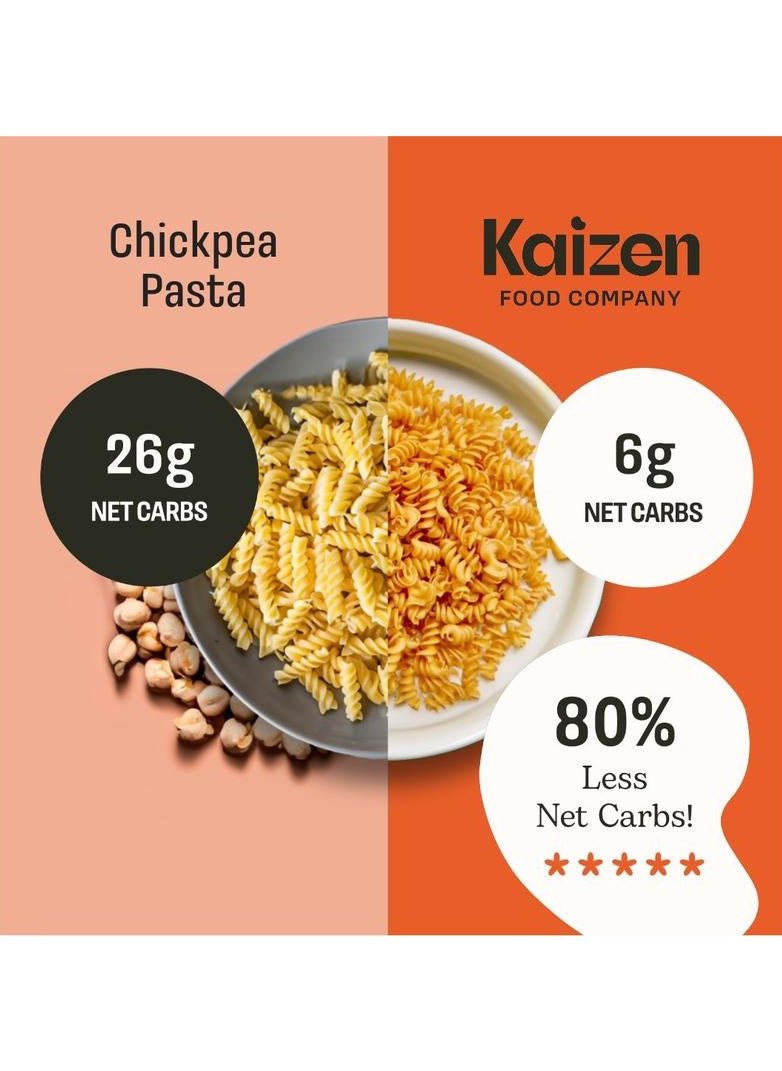 Kaizen Low Carb Pasta Fusilli - Gluten-Free, High Protein, Keto Friendly, Plant Based, Made with High Fiber Lupin Flour