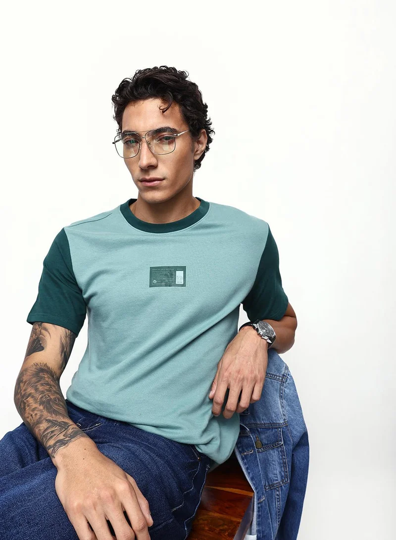 Dennis Lingo Men's Mineral Blue 100% Cotton Relaxed T-Shirt