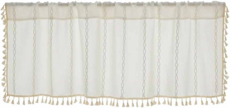 Chic Kitchen Valances, Light Filtering Short Curtains for Farmhouse Country Style, Elegant Window Toppers for Living Room & Bedroom - Image 1