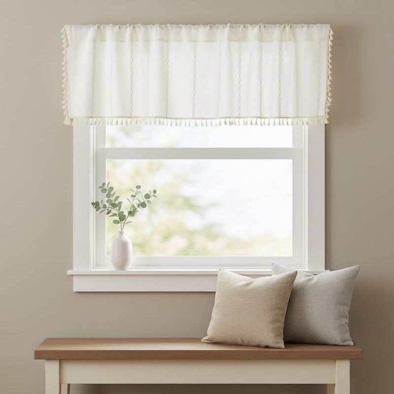 Chic Kitchen Valances, Light Filtering Short Curtains for Farmhouse Country Style, Elegant Window Toppers for Living Room & Bedroom - Image 4