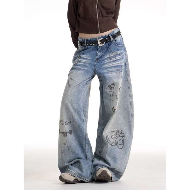 Unisex Classic Denim Jeans Loose Fit Daily Outdoor Wear - Image 2