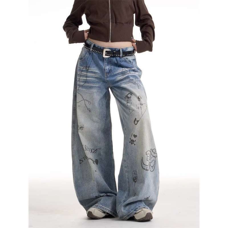 Unisex Classic Denim Jeans Loose Fit Daily Outdoor Wear - Image 3