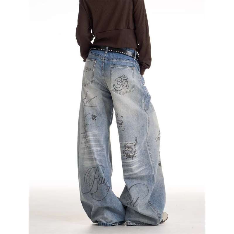 Unisex Classic Denim Jeans Loose Fit Daily Outdoor Wear - Image 5