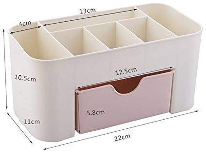 LEAWALL Cosmetic Storage Box Multi Functional Desktop Tidy Organiser Holder with Drawer Random Colour, Plastic, Multi-coloured, Cosmetics - Image 4