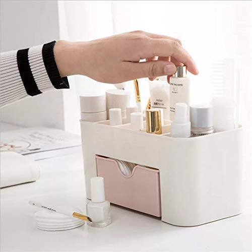 LEAWALL Cosmetic Storage Box Multi Functional Desktop Tidy Organiser Holder with Drawer Random Colour, Plastic, Multi-coloured, Cosmetics - Image 2