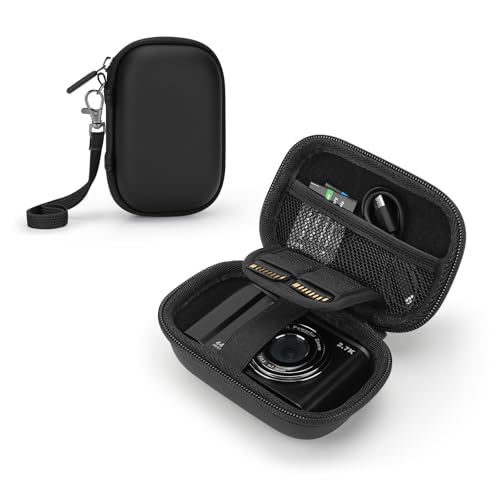 SQERO Camera Case for Digital Camera CAMKORY DC403 FHD 1080P/ KODAK PIXPRO FZ55/ FZ45/ STUOGYUM DC402-AF, SD Card Storage Travel Carry Case Bag (Black) - Image 1