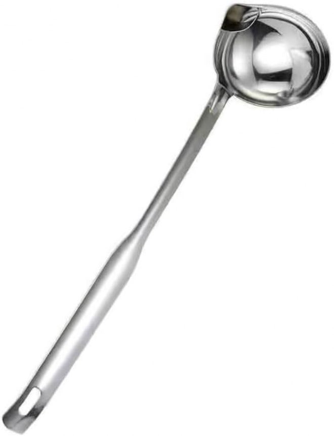 Stainless Steel Oil Filter Spoon Efficient Food Skimmer for Hot Pot, Soup - 12.6 X 3.3in - Image 1