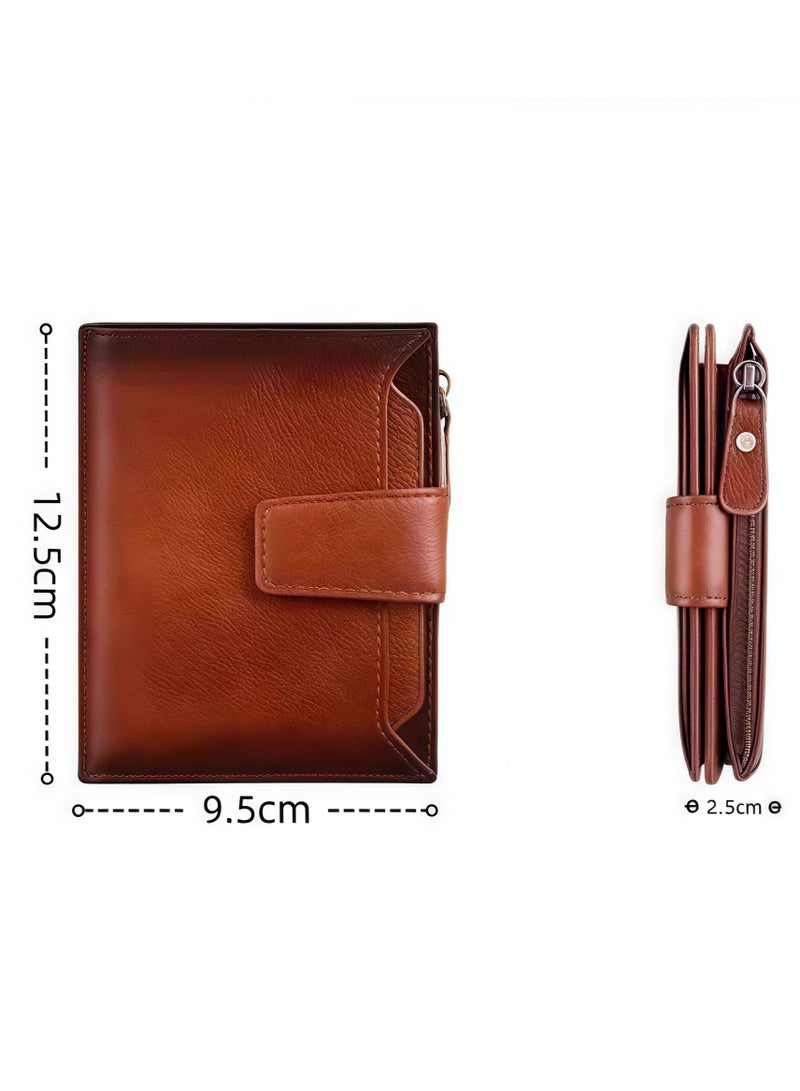 محفظة رجالية منقوشة قصيرة للأعمال التجارية بسيطة متعددة البطاقات وحامل بطاقات متعدد الوظائف - Image 2