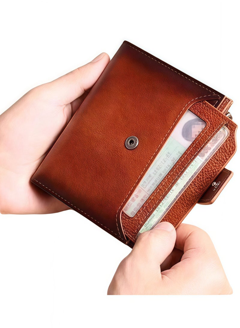 محفظة رجالية منقوشة قصيرة للأعمال التجارية بسيطة متعددة البطاقات وحامل بطاقات متعدد الوظائف - Image 4