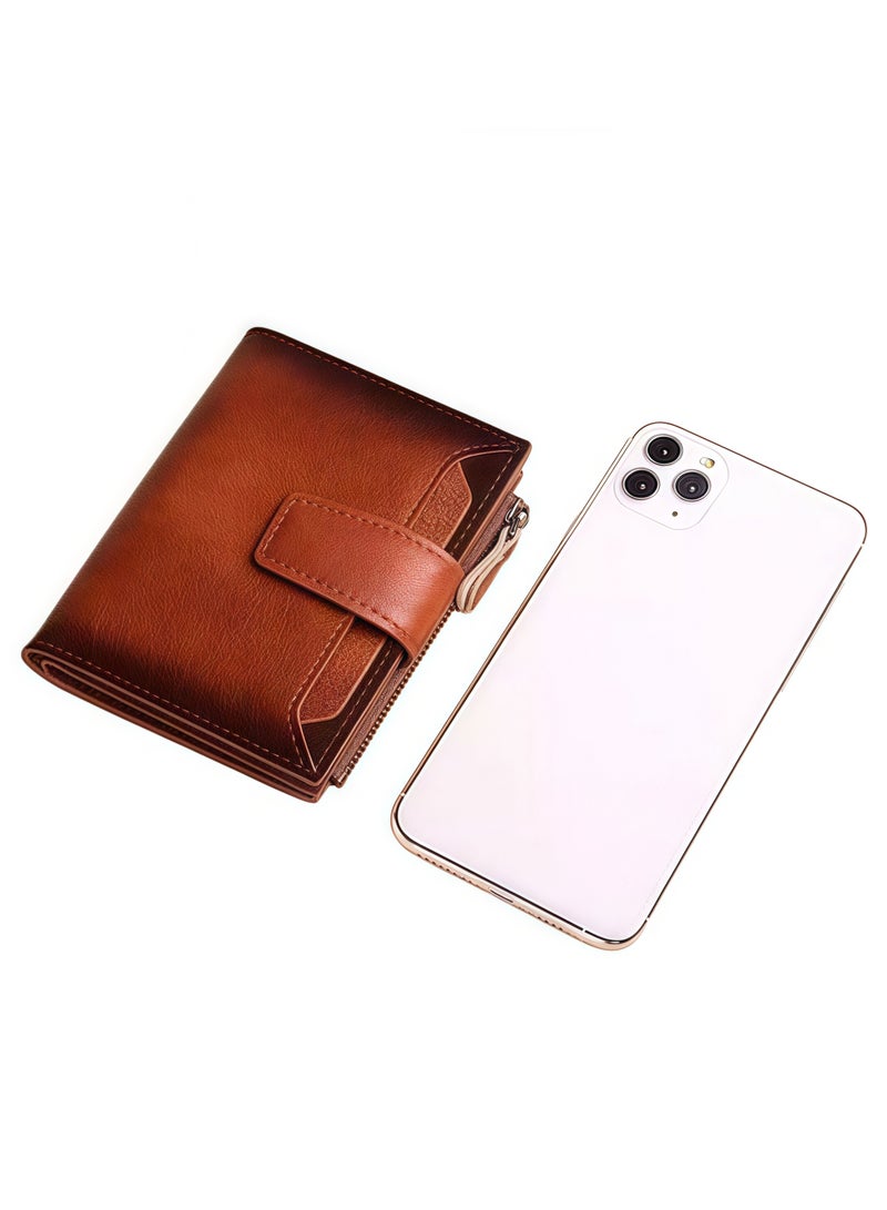 محفظة رجالية منقوشة قصيرة للأعمال التجارية بسيطة متعددة البطاقات وحامل بطاقات متعدد الوظائف - Image 5