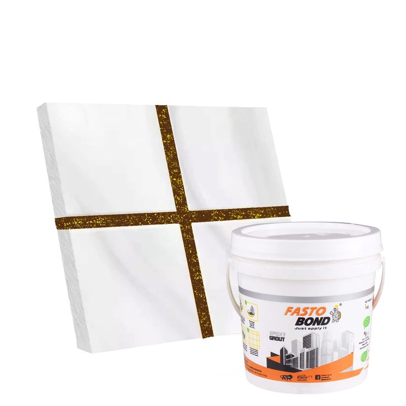 FBOND SPARKLEGLITTER 1 KG 5 KG Brown Goldan_ Glitter Colors Tile Grout_Fastobond 3 Components only Premixed Glitter for Uniform Finish 1 KG
