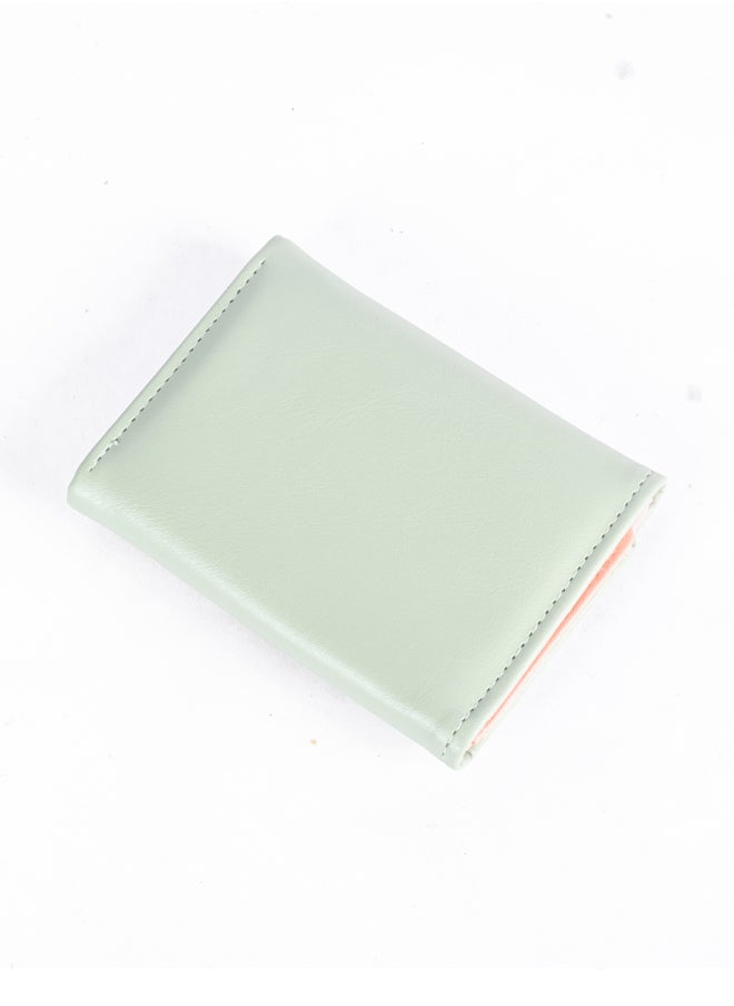 Leather Flip Wallet & Card Holder with 9 Pockets Green