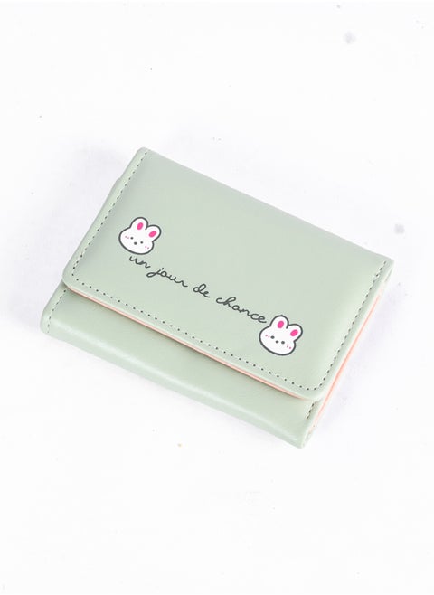 Leather Flip Wallet & Card Holder with 9 Pockets Green