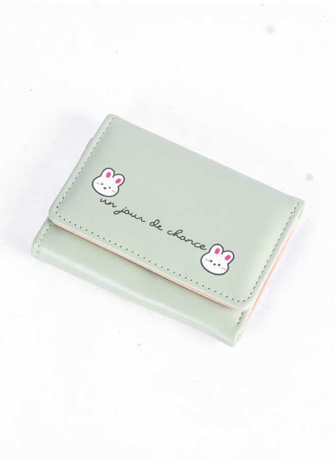 Leather Flip Wallet & Card Holder with 9 Pockets Green