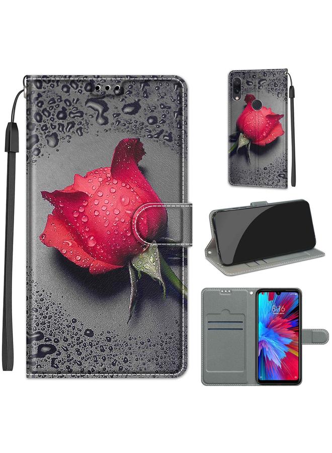 The Bros Case For Xiaomi Redmi Note 7 Voltage Coloured Drawing Magnetic Clasp Horizontal Flip PU Leather Case with Holder & Card Slots