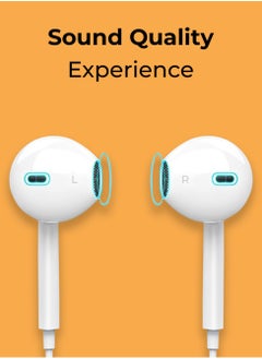 glassology In Ear Wired Earphones with 3.5mm Jack and Mic (White)  - Image 4