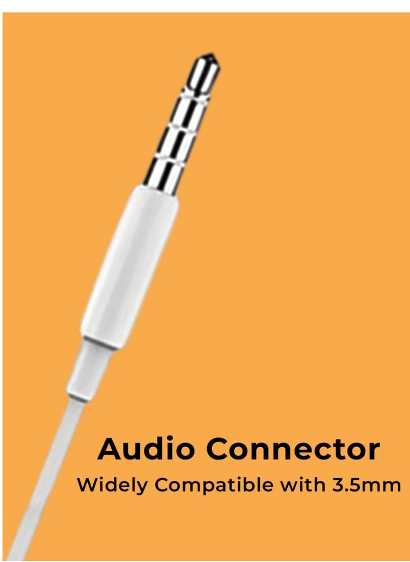 glassology - In Ear Wired Earphones with 3.5mm Jack and Mic (White) - Image 1