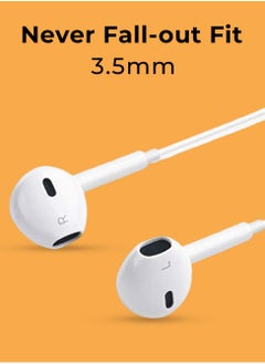 glassology In Ear Wired Earphones with 3.5mm Jack and Mic (White)  - Image 3