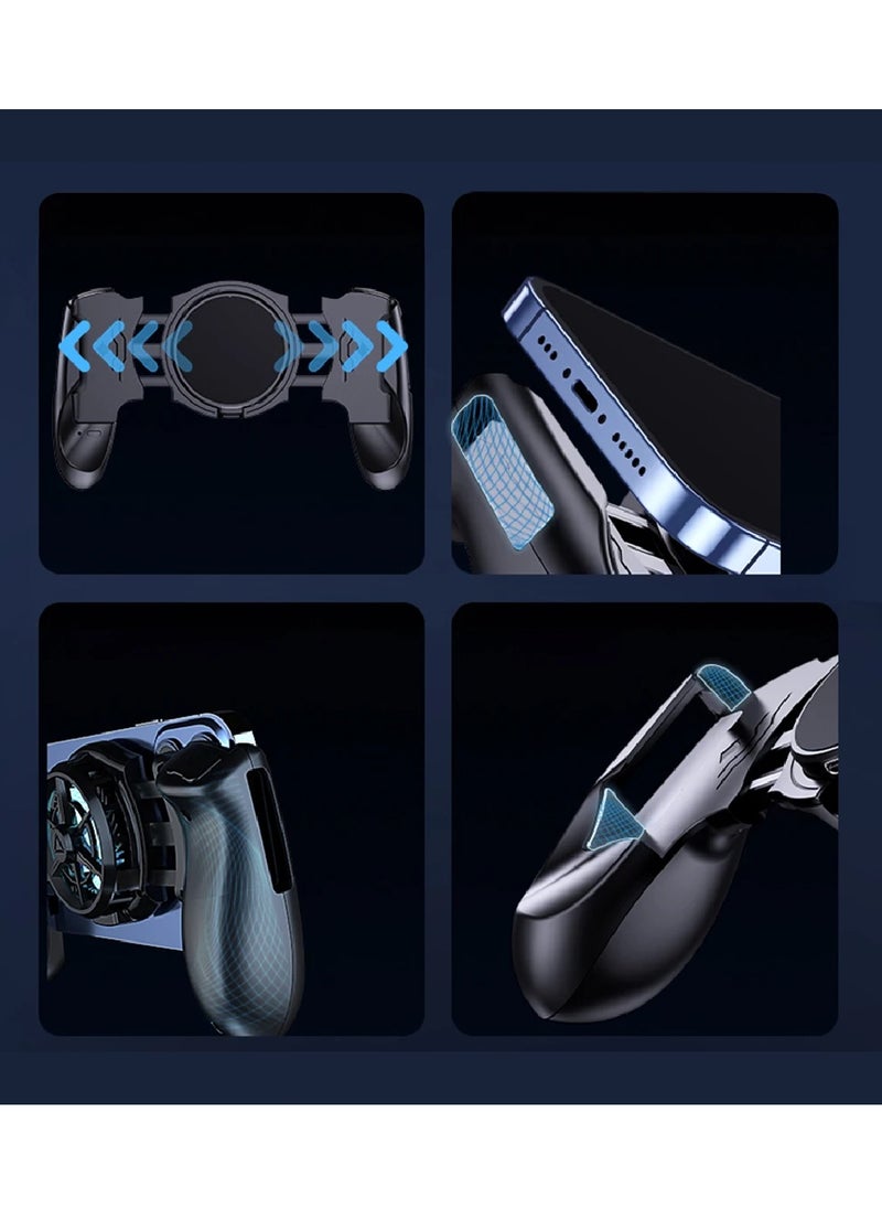 DIGI CORE - Mobile Phone Wireless Gamepad JK01S 2 IN 1 Game Controller L1 R1 Fire Button With Cooler Fan Radiator Wireless Gamepad For Android And iOS Devices With Rgb Light Phone Cooler Semiconductor Heatsink - Image 1