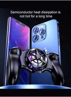 DIGI CORE Mobile Phone Wireless Gamepad JK01S 2 IN 1 Game Controller L1 R1 Fire Button With Cooler Fan Radiator Wireless Gamepad For Android And iOS Devices With Rgb Light Phone Cooler Semiconductor Heatsink  - Image 5