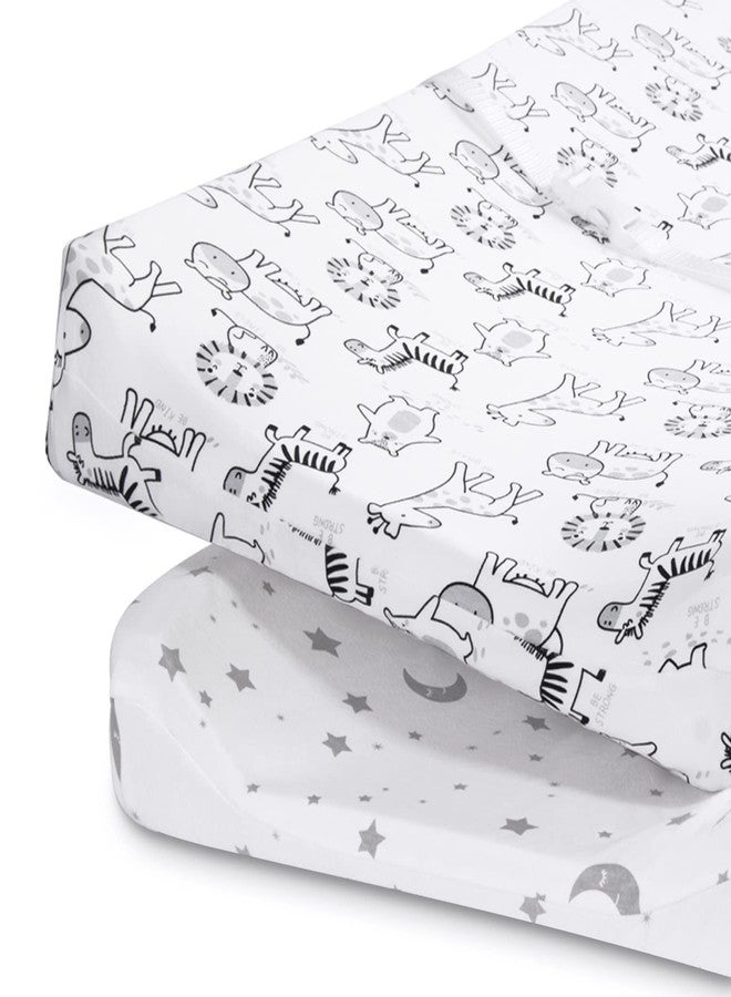 Beberoad Love 2 Pack Baby Changing Pad Covers Set Changing Table Sheets for Boys and Girls, 100% Cotton Soft Diaper Changing Pad Cover-Elastic Washable, White, 32 x 18 x 6 Inches - Image 1
