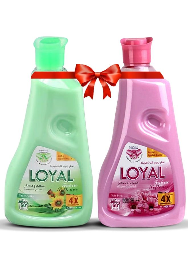 loyal Fabric Softener 2x1500ml Green Valley + Soft Pink