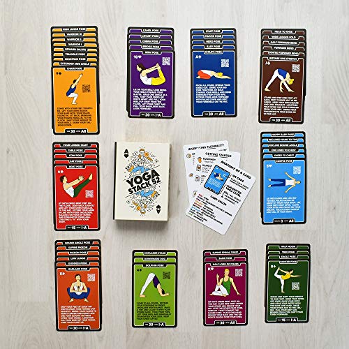 Stack 52 Yoga Exercise Cards: Designed by Certified Yoga Instructor. Video Instructions Included. Beginner to Advanced Poses and Asana Workout Games. Improve Fitness and Flexibility. (Base Deck) - Image 4