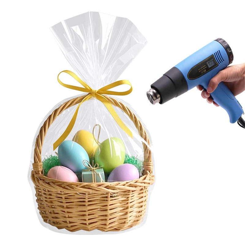 Morepack Shrink Wrap Bags,14x18 Inches Clear Shrink Wrap 20 Pack PVC Heat Shrink Bags for Gift Basket - Image 1