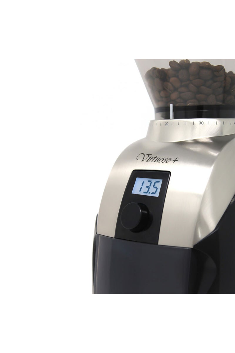 Baratza Virtuoso+ coffee grinder with 40 grind settings, 40mm stainless burr, digital timer, and 230g capacity - Image 3