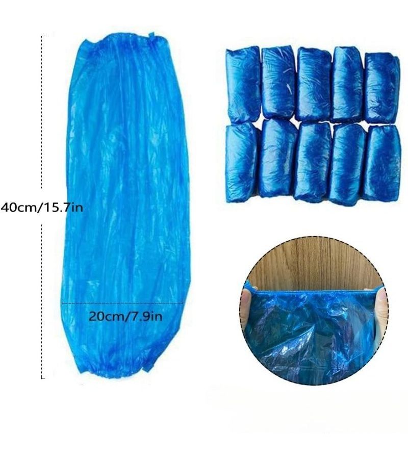 25PCS Thick Blue Transparent Arm Covers Durable Portable For Cleaning Kitchen Outdoor Painting - Image 3