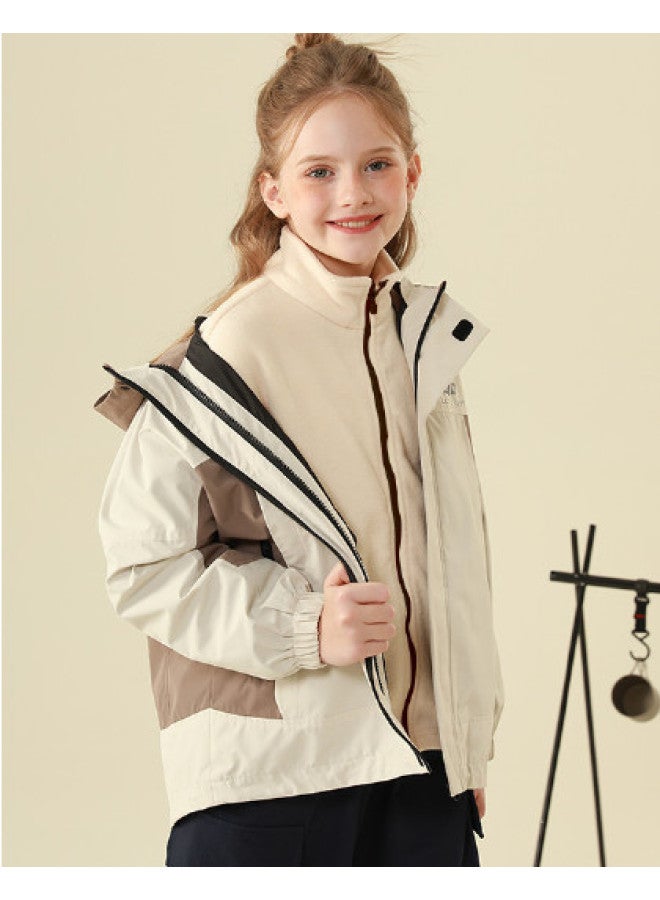 MQD Autumn And Winter Windproof And Cold-resistant Windbreaker With Hood, Unisex Jacket For Adults And Older Children, 3-in-1 Outdoor Workwear Coat - Image 1