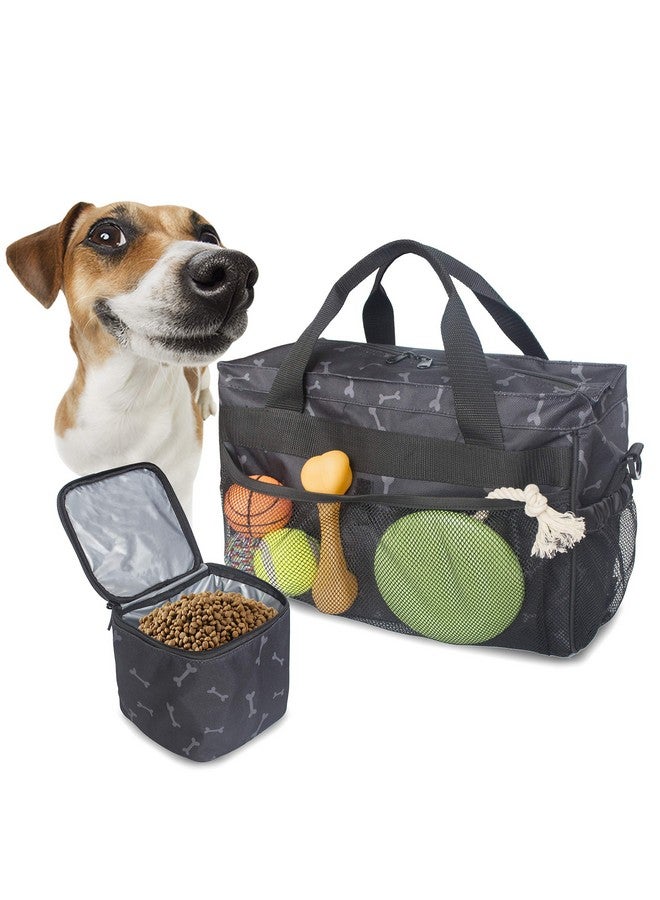 Mydays Dog Travel Bag, Pet Luggage Suitcase Weekend Tote Carrier With Collapsible Bowl, Pet Luggage Suitcase Weekend Tote Carrier With Collapsible Bowl (Black) - Image 1
